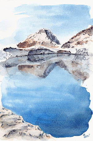 Aquarelle Lac Labarre