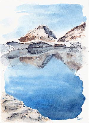 Aquarelle Lac Labarre