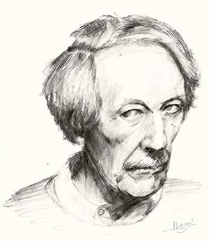 Dessin au Crayon portrait de Jean Rochefort
