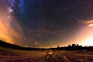 Paysage de nuit  - Ardèche